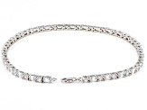 White Cubic Zirconia Rhodium Over Sterling Silver Anklet 12.48ctw