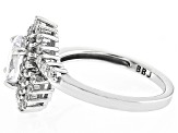White Cubic Zirconia Rhodium Over Sterling Silver Ring 2.97ctw