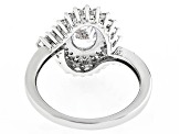 White Cubic Zirconia Rhodium Over Sterling Silver Ring 2.97ctw