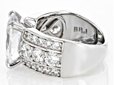 White Cubic Zirconia Rhodium Over Sterling Silver Ring 13.54ctw