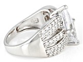 White Cubic Zirconia Rhodium Over Sterling Silver Kite Cut Ring 5.11ctw