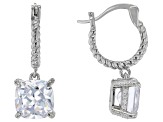 White Cubic Zirconia Rhodium Over Sterling Silver Earrings 8.37ctw