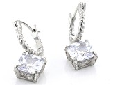 White Cubic Zirconia Rhodium Over Sterling Silver Earrings 8.37ctw