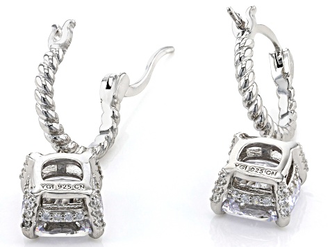 White Cubic Zirconia Rhodium Over Sterling Silver Earrings 8.37ctw