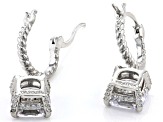 White Cubic Zirconia Rhodium Over Sterling Silver Earrings 8.37ctw