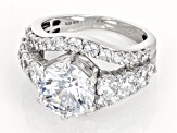 White Cubic Zirconia Platinum Over Sterling Silver Ring 8.90ctw