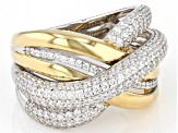 White Cubic Zirconia Rhodium And 18k Yellow Gold Over Sterling Silver Ring 2.23ctw