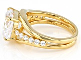 White Cubic Zirconia 18k Yellow Gold Over Sterling Silver Ring 9.04ctw