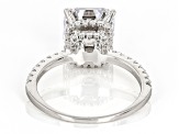 White Cubic Zirconia Platinum Over Sterling Silver Asscher Cut Ring 7.35ctw