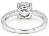 White Cubic Zirconia Round Rhodium Over Sterling Silver Ring 4.06ctw