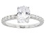 White Cubic Zirconia Oval Rhodium Over Sterling Silver Ring 3.85ctw