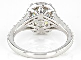 Aurora Borealis And White Cubic Zirconia Rhodium Over Sterling Silver Ring 6.26ctw