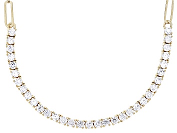 Picture of White Cubic Zirconia 18k Yellow Gold Over Sterling Silver Paperclip Necklace 7.96ctw