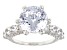 White Cubic Zirconia Platinum Over Sterling Silver Ring 10.27ctw