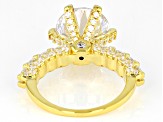 White Cubic Zirconia 18k Yellow Gold Over Sterling Silver Ring 10.27ctw