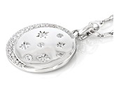 White Cubic Zirconia Platinum Over Sterling Silver Pendant 0.79ctw