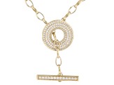 White Cubic Zirconia 18k Yellow Gold Over Sterling Silver Necklace 0.87ctw