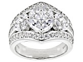 White Cubic Zirconia Platinum Over Sterling Silver Ring 3.24ctw