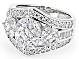 White Cubic Zirconia Platinum Over Sterling Silver Ring 3.24ctw