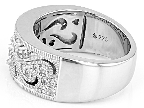 White Cubic Zirconia Platinum Over Sterling Silver Ring 0.74ctw