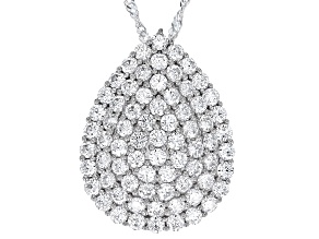 White Cubic Zirconia Rhodium Over Sterling Silver Pendant With Chain 5.60ctw