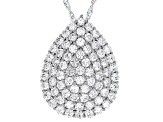 White Cubic Zirconia Rhodium Over Sterling Silver Pendant With Chain 5.60ctw