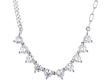 Picture of White Cubic Zirconia Platinum Over Sterling Silver Necklace 4.53ctw