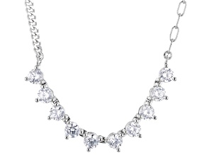 White Cubic Zirconia Platinum Over Sterling Silver Necklace 4.53ctw