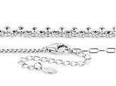 White Cubic Zirconia Platinum Over Sterling Silver Necklace 4.53ctw