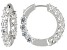 White Cubic Zirconia Platinum Over Sterling Silver Hoops 8.91ctw