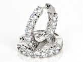 White Cubic Zirconia Platinum Over Sterling Silver Hoops 8.91ctw