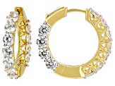 White Cubic Zirconia 18K Yellow Gold Over Sterling Silver Hoops 8.91ctw