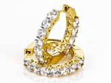 White Cubic Zirconia 18K Yellow Gold Over Sterling Silver Hoops 8.91ctw