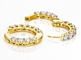 White Cubic Zirconia 18K Yellow Gold Over Sterling Silver Hoops 8.91ctw