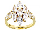White Cubic Zirconia 18K Yellow Gold Over Sterling Silver Ring 5.94ctw.