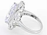 White Cubic Zirconia Platinum Over Sterling Silver Ring 16.65ctw