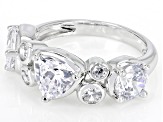 White Cubic Zirconia Rhodium Over Sterling Silver Ring 4.84ctw