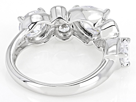 White Cubic Zirconia Rhodium Over Sterling Silver Ring 4.84ctw