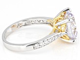 White Cubic Zirconia Rhodium And 18k Yellow Gold Over Sterling Silver Butterfly Ring 8.41ctw