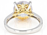 White Cubic Zirconia Rhodium And 18k Yellow Gold Over Sterling Silver Butterfly Ring 8.41ctw