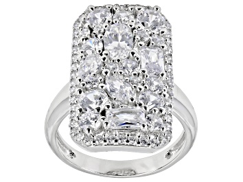 Picture of White Cubic Zirconia Rhodium Over Sterling Silver Ring 5.35ctw