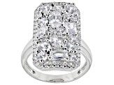 White Cubic Zirconia Rhodium Over Sterling Silver Ring 5.35ctw