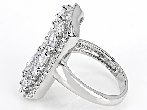 White Cubic Zirconia Rhodium Over Sterling Silver Ring 5.35ctw