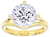 White Cubic Zirconia 18K Yellow Gold Over Sterling Silver Ring 7.76ctw