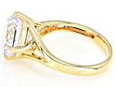 White Cubic Zirconia 18K Yellow Gold Over Sterling Silver Ring 7.76ctw