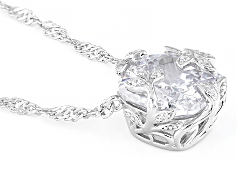 White Cubic Zirconia Platinum Over Sterling Silver Necklace 6.71ctw