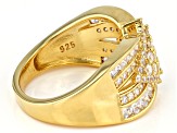 White Cubic Zirconia 18K Yellow Gold Over Sterling Silver Ring 3.08ctw