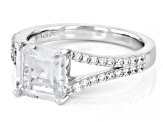 White Cubic Zirconia Rhodium Over Sterling Silver Asscher Cut Ring 4.82ctw