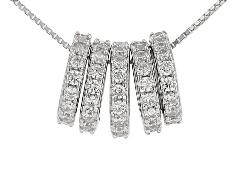 White Cubic Zirconia Rhodium Over Sterling Silver Pendant With Chain 1.96ctw