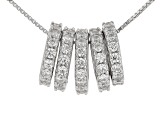 White Cubic Zirconia Rhodium Over Sterling Silver Pendant With Chain 1.96ctw